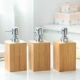 thumbnail image 4 of Modern Wooden Soap Dispenser with Natural Wood Lid | 280ml Hand Soap Lotion Shampoo Container | Versatile Bathroom Decor for Home Kitchen, 4 of 8