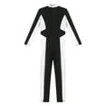 thumbnail image 6 of vastwit Gymnastics Bodysuit Kids Girls Metallic Patchwork Jumpsuit Long Sleeve Figure Skating Unitard Silver 14, 6 of 7