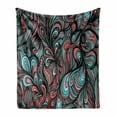 thumbnail image 1 of Art Soft Flannel Fleece Blanket, Absurd Shapes with Dim Colors in a Grunge Inspired Abstract Art Work Watercolor Print, Cozy Plush for Indoor and Outdoor Use, 50" x 70", Multicolor, by Ambesonne, 1 of 6
