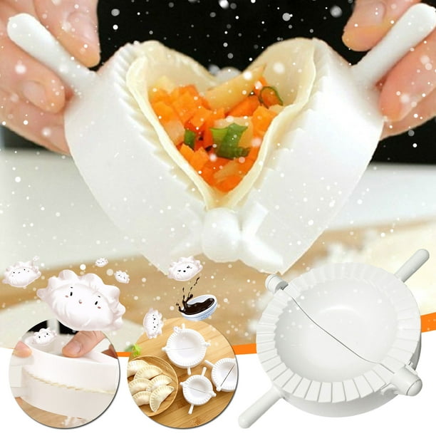 Molde para hacer bolas de masa manual | Prensa de plástico | 8cm de diámetro | Herramienta de doblar y sellar para albóndigas, ravioles, pasteles, bolsillos para frutas | Gadget de cocina fácil de