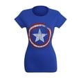 thumbnail image 4 of Captain America Women's Distressed Shield Royal T-Shirt-2XLarge, 4 of 8
