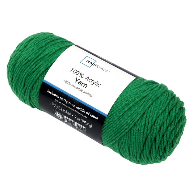 Mainstays Medium Acrylic Green Yarn, 7 oz 397 Yards - Walmart