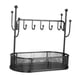 thumbnail image 4 of Expositor de joyas, organizador colgante con ganchos, llavero decorativo con bandeja Negro, 4 of 9