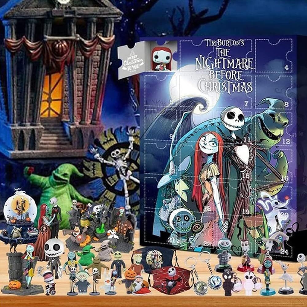 Christmas Skull Jack Figure Blind Box, 2025 Xmas Advent Calendar Box, New Year Toys Surprise Box
