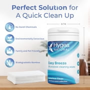 Hygea Natural Easy Breeze Luxurious Linen Biodegradable Cleaning Wipes, Non-Toxic Multi-Surface Cleaner, 50 Count