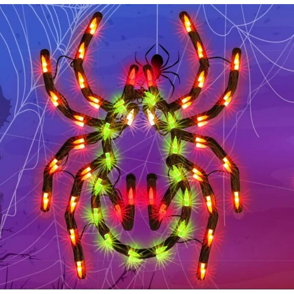 12.8" Halloween Decorations Window Silhouette Holiday Displays, Lighted Spider for Party Home Indoor Tabletop Halloween Ornamet (Halloween Spider)