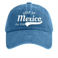 thumbnail image 1 of Gorra de béisbol estampada de denim lavado vintage para mujer, 1 of 3