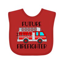 Inktastic Future Firefighter Red Fire Truck Engine Boys or Girls Baby Bib