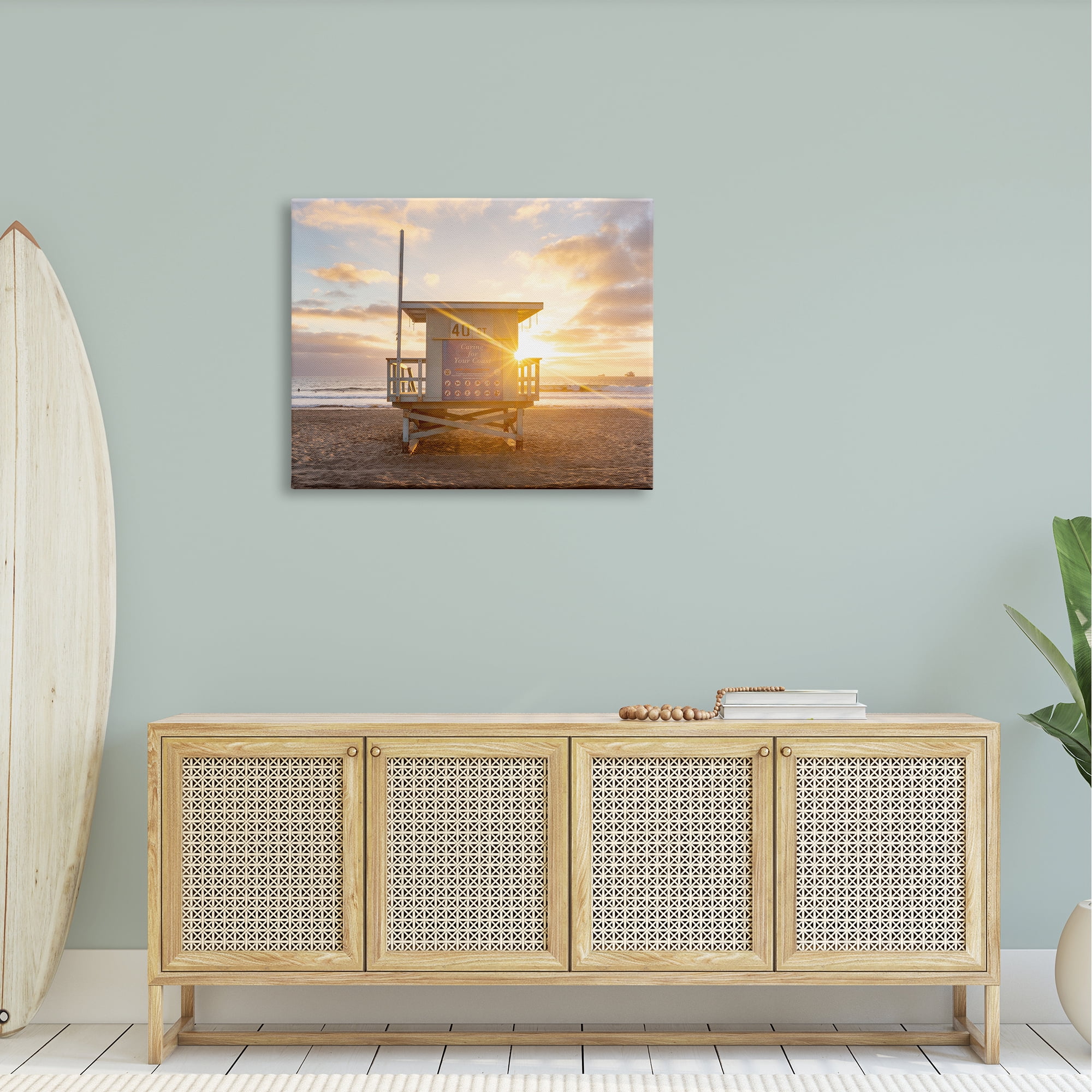 Stupell Industries Beach Hut Summer Sunlight Rays Sandy Coast Photograph Gallery Wrapped Canvas Print Wall Art, Design by Jeff Poe Photography