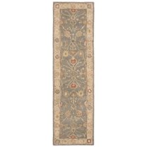 SAFAVIEH Antiquity Chanelle Oriental Wool Runner Rug, Blue/Ivory, 2'3" x 8'