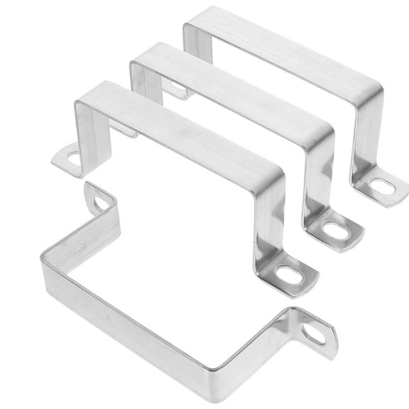 Hemobllo 4Pcs U Bracket for Mounting Square Tube Clamp Stainless Steel 3.94x1.97in