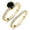 Black||Near Colorless (GH), variant on 18K Yellow Gold Plated Silver White Moissanite Wedding Engagement Band Bridal Set Ring for Women (1.29 Cttw, Gemstone, Available in Size 5, 6, 7, 8, 9)