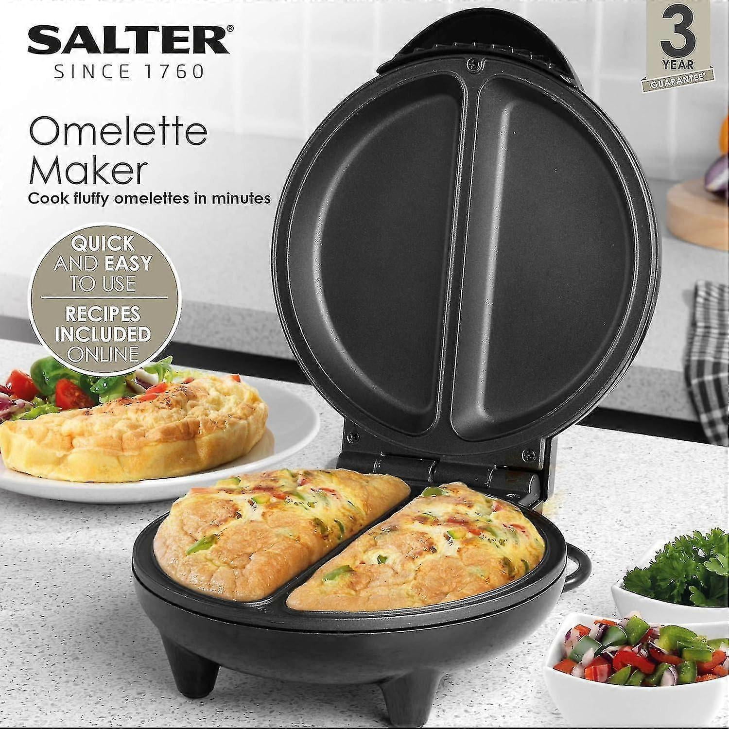 EK2716 Dual Omelette Maker  Double Egg Cooker with Non-Stick Plates, Deep Fill Electric Multicooker, 2-3 Minute Preheat Better Choice from JJGI