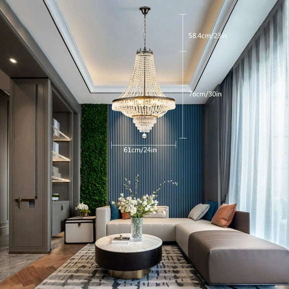 Modern Luxury French Empire Crystal Chandelier Elegant Pendant Lighting Fixture