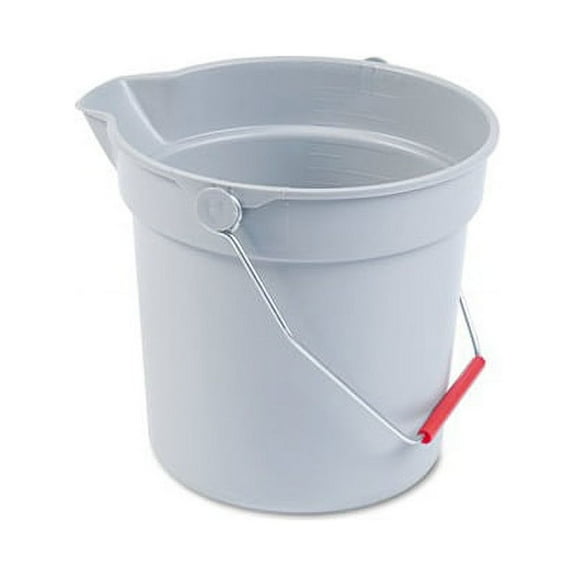 10 Quart Plastic Utility Pail 10 1/2 Diameter x 10 1/4h, Gray Plastic
