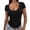 Black, variant on Women V Neck Tee Shirt Ribbed Fitted Tight Short Sleeve Shirt Basic Knit Top Blouse Women Shirt Small Long Sleeve Compression Shirts for Women Women's Long Sleeve Shirts Spandex Shirt Women Large