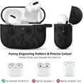 thumbnail image 5 of Comvin for AirPods Pro 2 Case, Flower Engraved Silicone Protective Case for Apple AirPod Pro 2nd/1st Generation Case with Keychain for Women Men, Black, 5 of 8