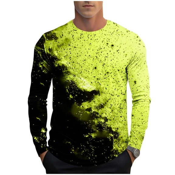 Mens Long Sleeve Tops T-Shirts Slim Fit Crew Neck Workout Casual Base Tees Stretch Soft Muscle Tshirts (2XL, Green 02)
