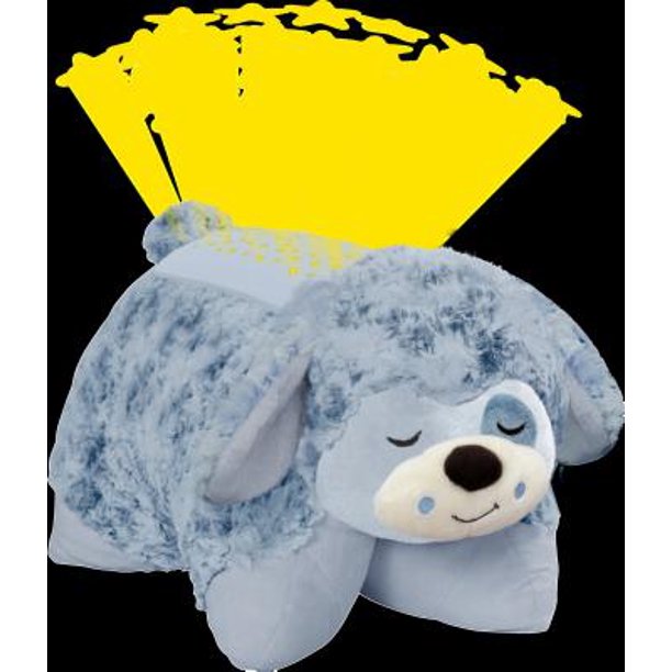 Authentic Pillow Pets Player Puppy Blue Dog Dream Lites Toy Gift