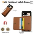thumbnail image 3 of for Google Pixel 8 Wallet Case with Card Holder - PU Leather Case for Women & Girls, Wrist Hand Strap, Secure Finger Ring, Shockproof Protective Phone Cover for Google Pixel 8, Brown, 3 of 6