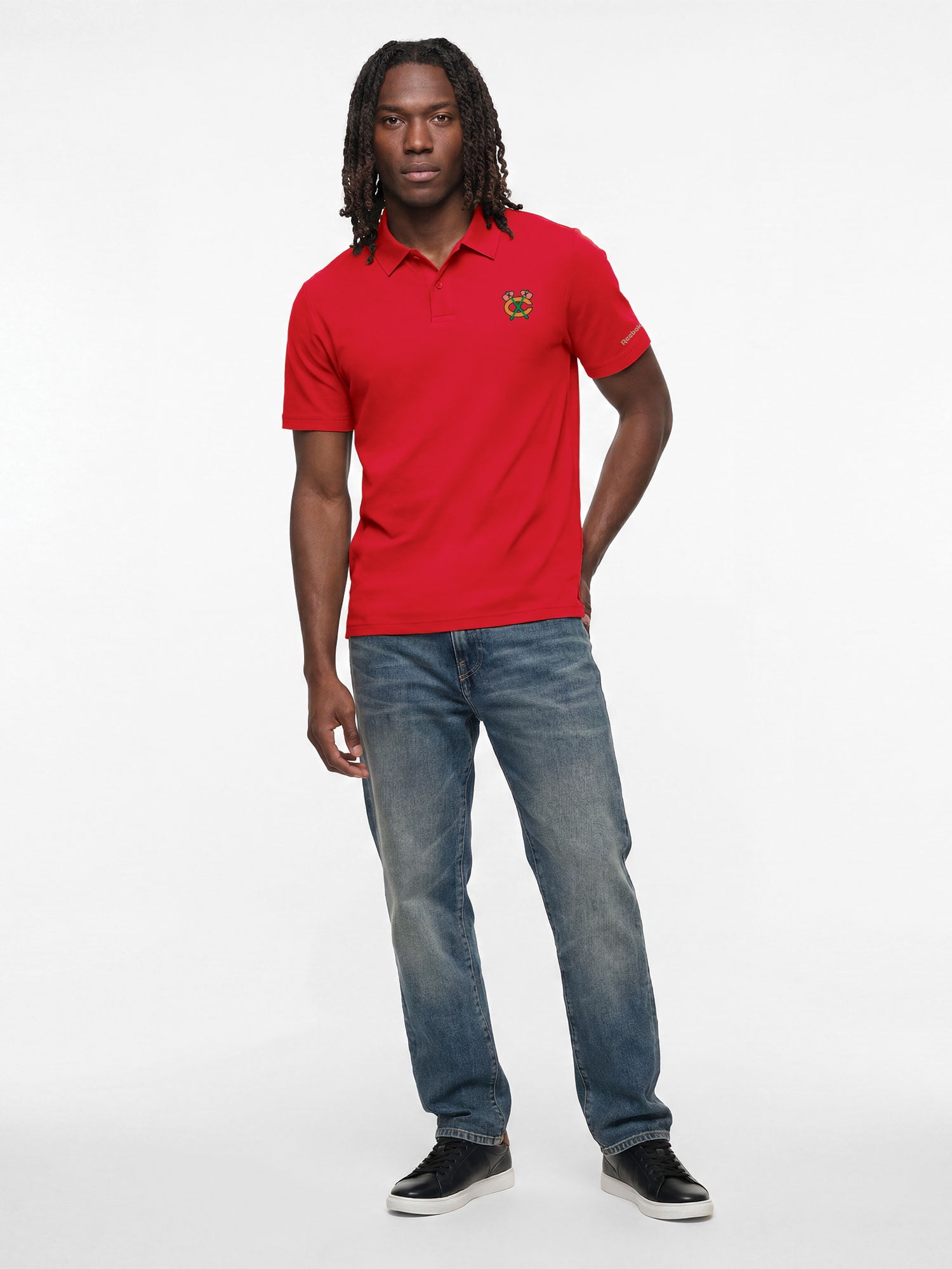 Chicago Blackhawks Reebok Mens Short Sleeve Polo Shirt