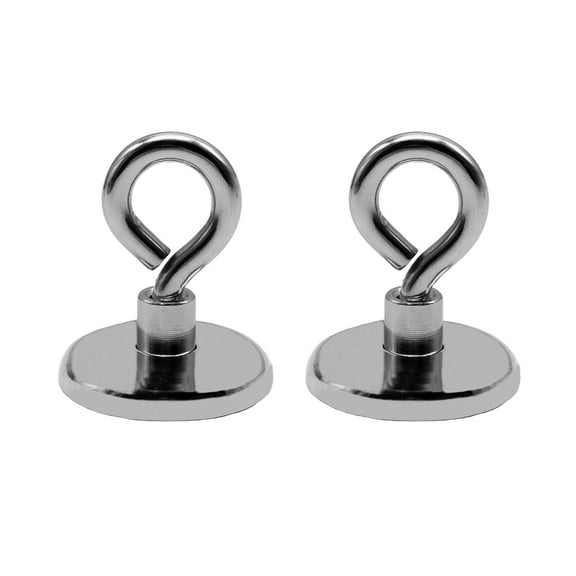 Grip 2 pc Medium Magnetic Eyebolts Professional Strength (60 lb Capacity) - Hang Tools, Utensils, Plants - Fishing Magnet