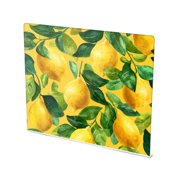 13.4" x 16.5" Food-Grade Acrylic Cutting Board Non-Slip Kitchen Chopping Board Refreshing Lemons