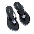 thumbnail image 2 of ZTTD 2023 Sandwiched Herringbone Women's Slippers With Diamond Rhinestone Beach Shoes Flat Bottom Comfortable Flip Flops Sandals Black, 2 of 9