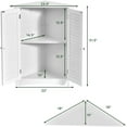 thumbnail image 4 of Giantex 3-Shelf Corner Cabinet, Freestanding Bathroom Floor Cabinet with Double Shutter Doors and Adjustable Shelf, Suitable for Bathroom, Living Room, Bedroom, Kitchen, 22 x 13 x 31.5 inches, 4 of 7