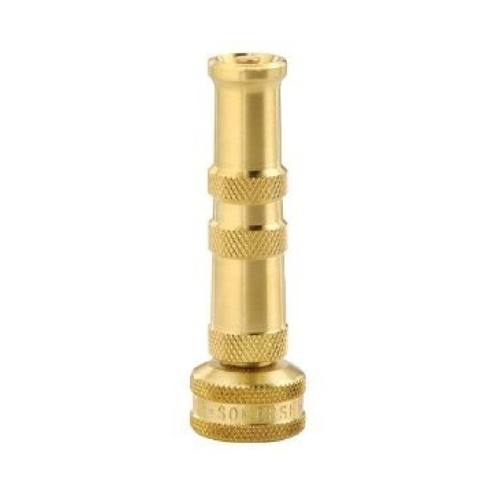 Gilmour Twist Hose Nozzle Solid Brass Rubber Grip Adjustable Spray Pattern Heavy Duty, 2-Pack