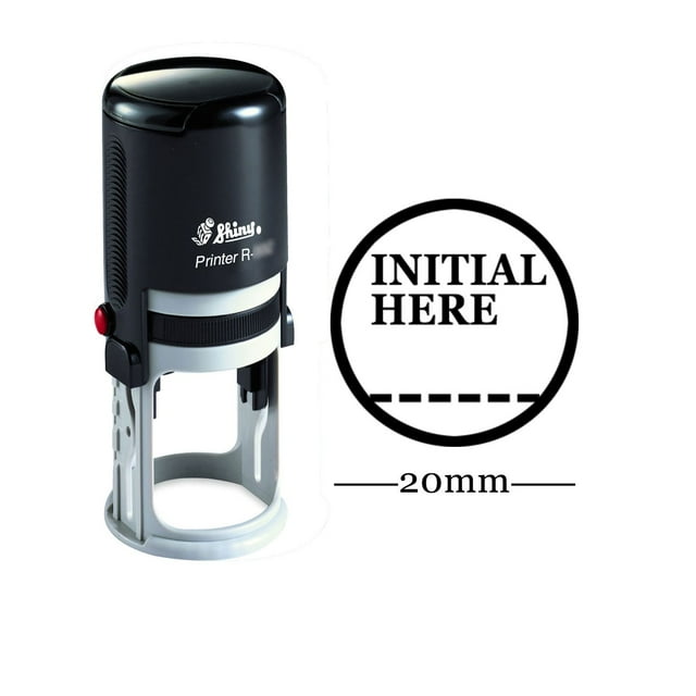 INITIAL Round Self Inking Office Stationary Stamp Personalized Custom Shiny 20mm Rubber Stamp