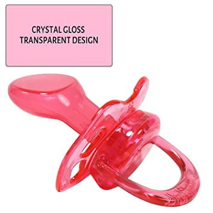 CutiePlusU Adult Sized Pacifier Dummy for Adult Babies-Crystal Butterfly Shape Big Shield 2 Pack-Pink, Blue