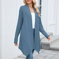 thumbnail image 6 of Gyexs Womens Open Front Knit Cardigan Long Batwing Sleeve Oversized Sweater Boho Pockets Coat (Blue, Size L), 6 of 9