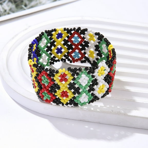 YYDD Ladies' Bohemian-style Handwoven Flower Beaded Bracelet