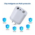 thumbnail image 5 of Cargador Carga Rápida 2 Usb Pd Qc3.0 65 W Con Cable Tipo C, 5 of 5