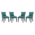 thumbnail image 1 of Modern Contemporary Urban Design Dining Kitchen Room Side Chair, Set of Four, Fabric, Aqua Blue, 1 of 4