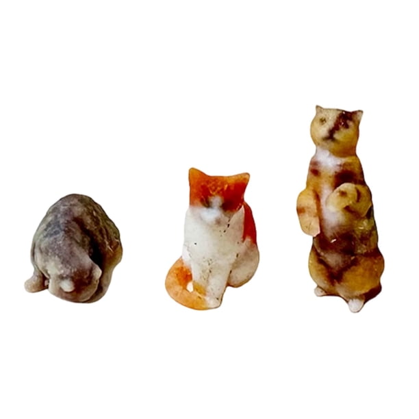 3 figuras de a escala 1/64, minifiguras de , simulación de colección, gatitos de resina en diferentes poses para manualidades y adornos del Estilo A