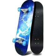 Complete Skateboards- Standard Skateboards with Colorful Flashing Wheels for Beginners Kids Boys Girls Teenager- 31''x