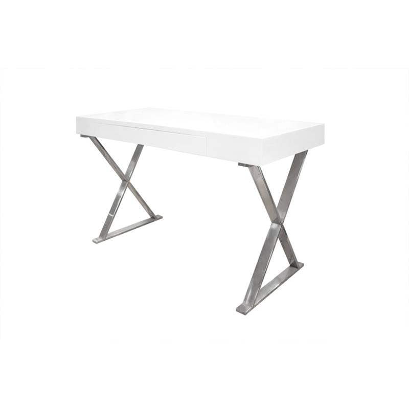 Best Master Modern Stainless Steel Frame Computer Desk in Chrome/Silver