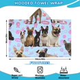 thumbnail image 2 of French Bulldogs Hooded Bath Towel，60"x35" for Ages 3 To 12 Kids, Quick Dry Lightweight Soft Microfiber Hood Beach Towel Cover Up for Kids, 2 of 7