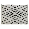 thumbnail image 1 of LR Resources THROW80145NNV4250 Grayscaled Diamonds Rectangle Throw Blanket - Natural & Navy, 1 of 1