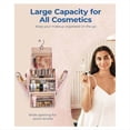 thumbnail image 4 of para Maquillaje con Gancho para Colgar, Organizador, Gran Capacidad, Color Rosa., 4 of 7