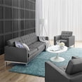thumbnail image 2 of Modway Loft 2-Piece Faux Leather Upholstered Sofa Set in Silver/Gray, 2 of 6