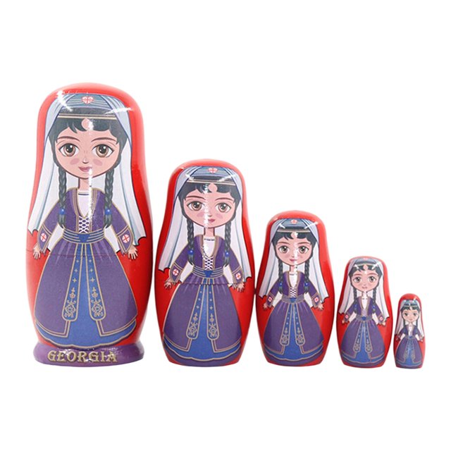 Muñecas rusas,Juego de 5 muñecas rusas de madera,Muñecas Matrioska de Madera Juego de Apilamiento de Matrioskas,Juguetes hechos a mano Muñecas anidadas Juego de decoración del