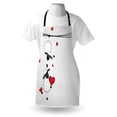 thumbnail image 3 of Animal Apron Sheep Couple with Heart Shapes in Love Hanging On Washing Fun Comic Cartoon Art, Unisex Kitchen Bib Apron with Adjustable Neck for Cooking Baking Gardening, Red White Black, by Ambesonne, 3 of 3