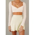 thumbnail image 2 of Wenseny Satin Silky A-Line Skirt for Women Side Lace-Up Wrap Skirts Ivory L, 2 of 7