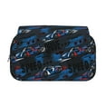thumbnail image 2 of Sikiie Blue Sports Car Print Flip Double-layer Pencil Case, All-purpose Stationery Bag for Study and Office, Zipper Design, Unisex, 2 of 7