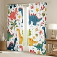 thumbnail image 2 of Manfei Cartoon Coloful Dinosaur Curtains Pack of 2 (42x84 Each), Kawaii Jungle Animal Curtains Blackout, Blossoms Flower Floral Bedroom Curtains, Window Curtains Bedroom Decor, 2 of 6