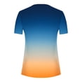 thumbnail image 5 of Fiudx Liquidación de Ahorros de Verano Moda Mujer Verano Casual Impresión Manga Corta Cuello En V Blusa Superior Camiseta, 5 of 5