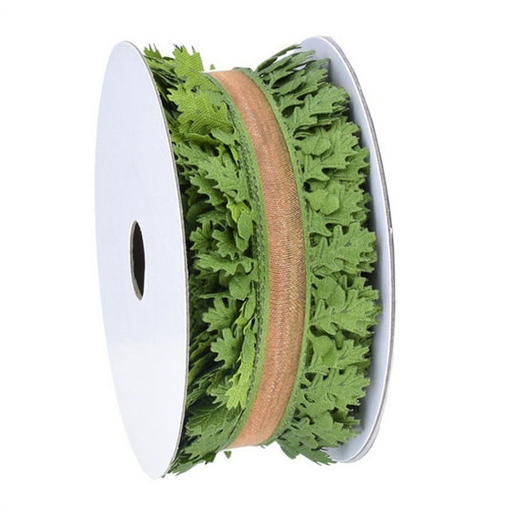 Green Leaves Leaf Trim Ribbon,Bexikou 22Yards Green Leaf Ribbon,Leaves Trim Rope,Artificial Leaf Ribbon for Garland Gift Wrapping Party Wedding Home Decorations